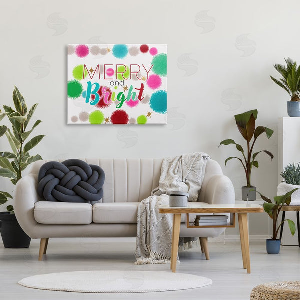 Stupell Industries Ziwei Li | Merry & Bright Bold Holiday Phrase Wall Art
