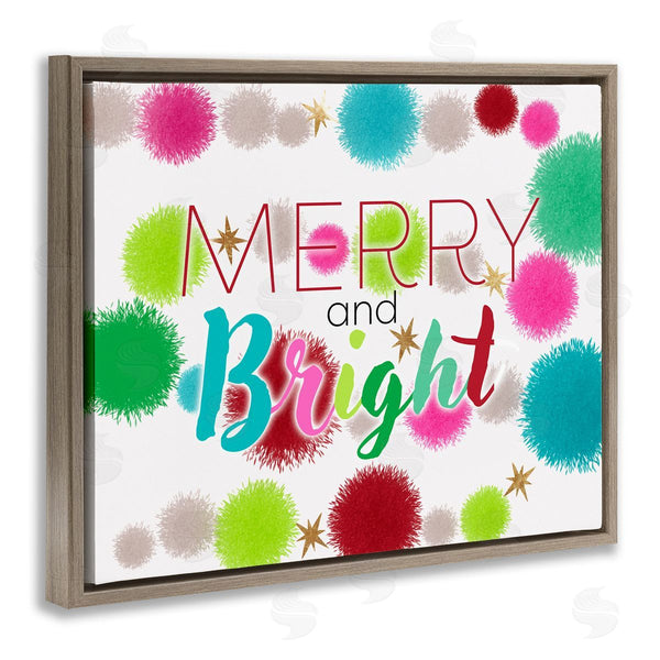 Stupell Industries Ziwei Li | Merry & Bright Bold Holiday Phrase Wall Art