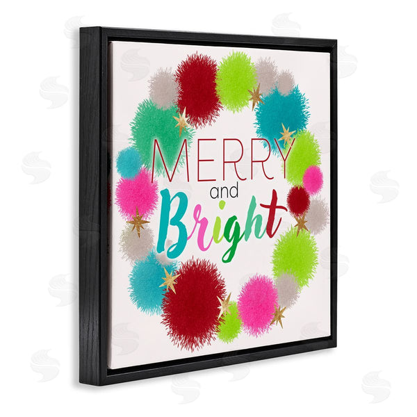 Stupell Industries Ziwei Li | Merry & Bright Fun Wreath Wall Art