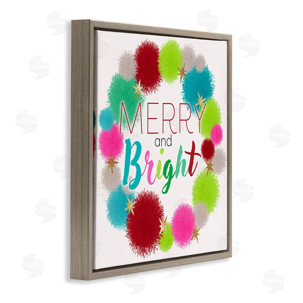 Stupell Industries Ziwei Li | Merry & Bright Fun Wreath Wall Art