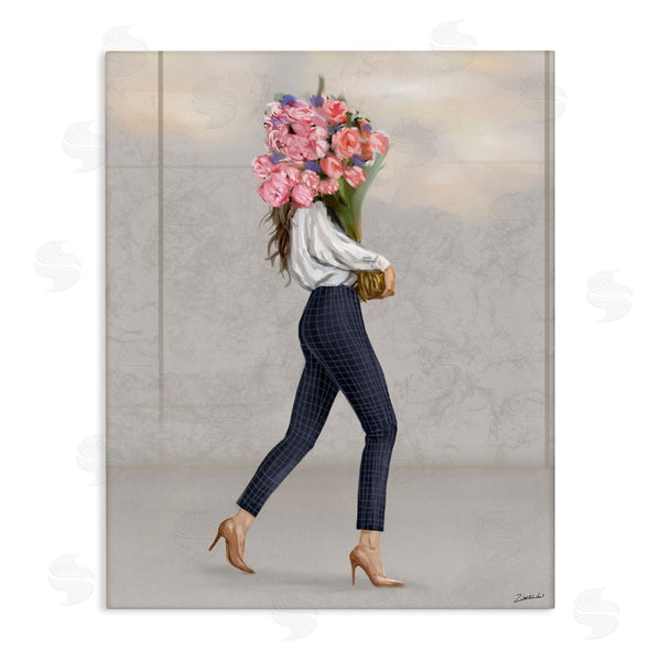 stupell industries Ziwei Li | Metro Woman with Bouquet
