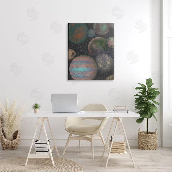 Stupell Industries Ziwei Li | Milky Way Galaxy Planets Abstract Arrangement Science Equations Wall Art