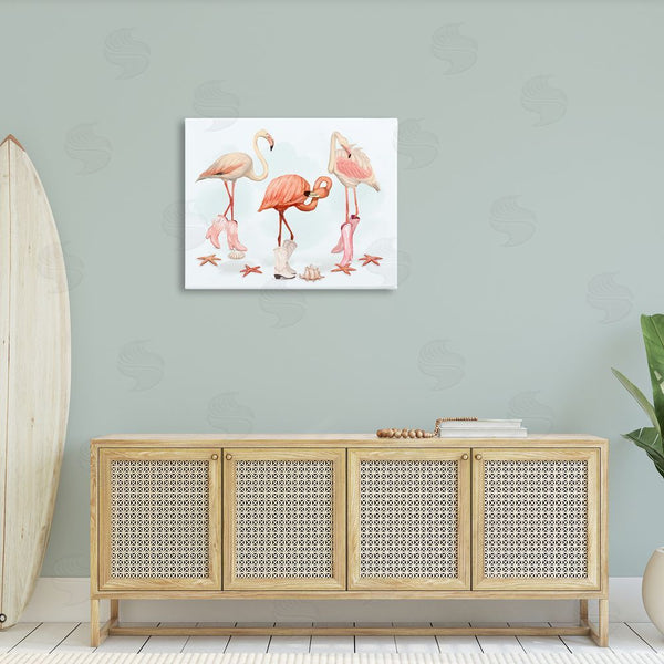 Stupell Industries Ziwei Li | Minimal Cowgirl Flamingos Wall Art