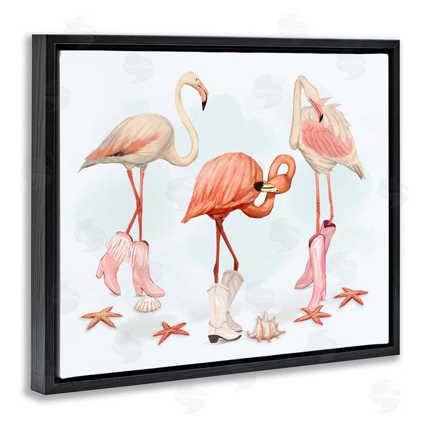 Stupell Industries Ziwei Li | Minimal Cowgirl Flamingos Wall Art