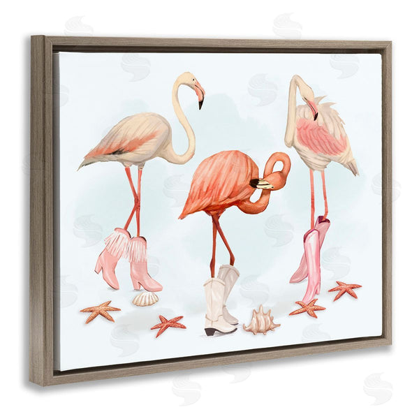 Stupell Industries Ziwei Li | Minimal Cowgirl Flamingos Wall Art