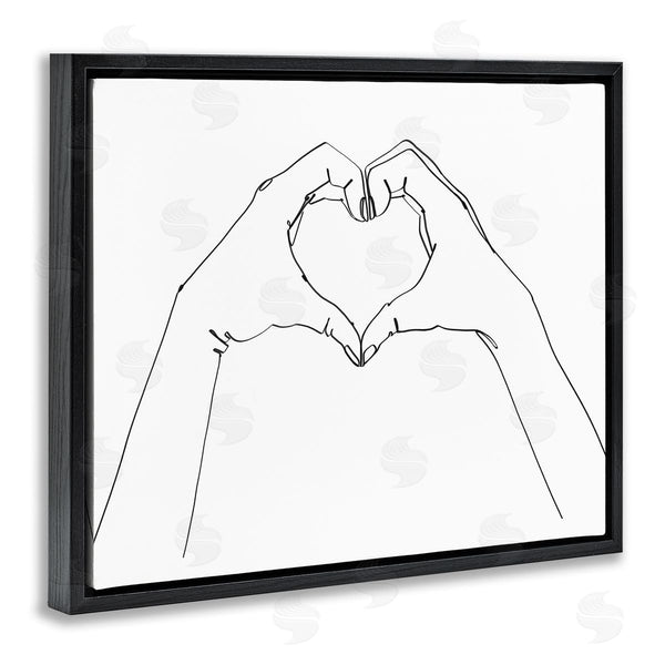 Stupell Industries Ziwei Li | Minimal Heart Shaped Hand Pose Black White Wall Art