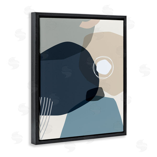 Stupell Industries Ziwei Li | Mod Shapes Arranged Abstract Circle Collage Blue Beige Wall Art