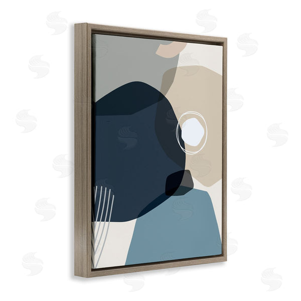 Stupell Industries Ziwei Li | Mod Shapes Arranged Abstract Circle Collage Blue Beige Wall Art