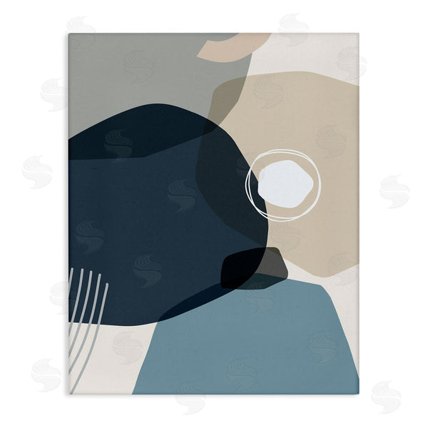 stupell industries Ziwei Li | Mod Shapes Arranged Abstract Circle Collage Blue Beige Wall Art