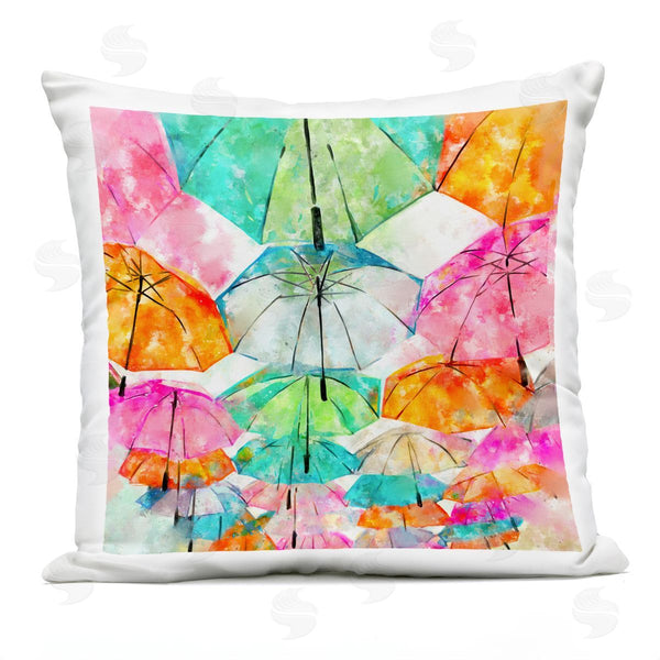Stupell Industries Ziwei Li | Modern Bold Umbrellas Overhead Printed Throw Pillow
