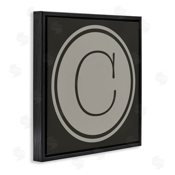 Stupell Industries Ziwei Li | Modern C Initial Circular Shape Elevator Key Wall Art