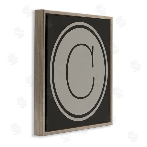 Stupell Industries Ziwei Li | Modern C Initial Circular Shape Elevator Key Wall Art