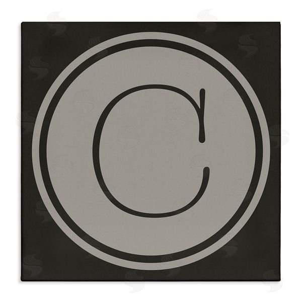 stupell industries Ziwei Li | Modern C Initial Circular Shape Elevator Key Wall Art