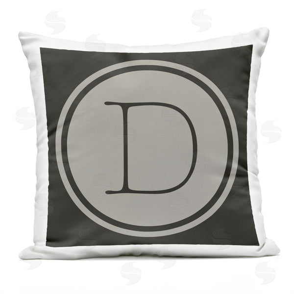 Stupell Industries Ziwei Li | Modern D Initial Circular Typewriter Key Shape Printed Throw Pillow