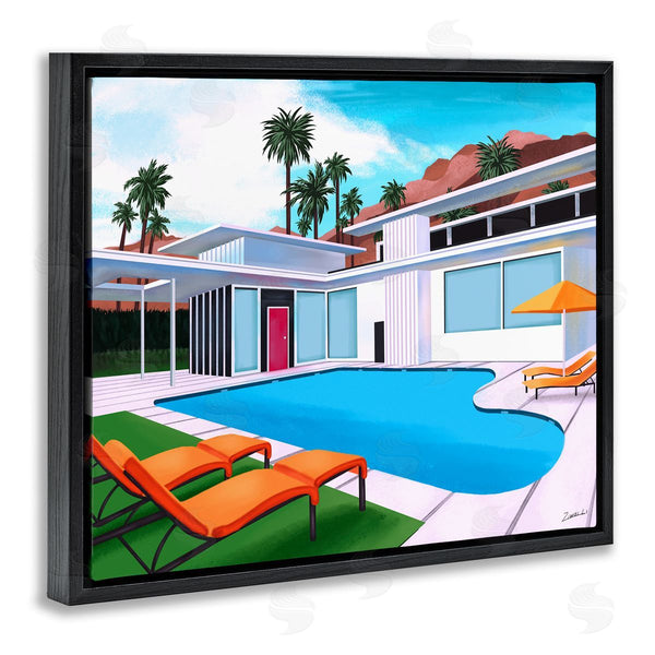 Stupell Industries Ziwei Li | Modern Home Poolside Desert Mountains