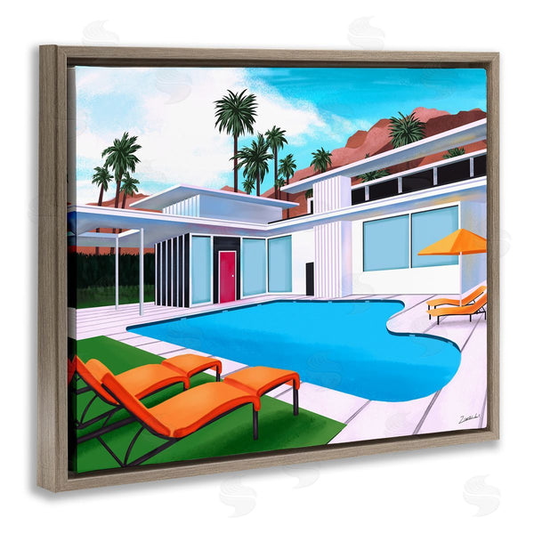 Stupell Industries Ziwei Li | Modern Home Poolside Desert Mountains