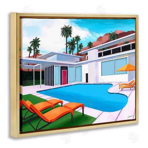 Stupell Industries Ziwei Li | Modern Home Poolside Desert Mountains