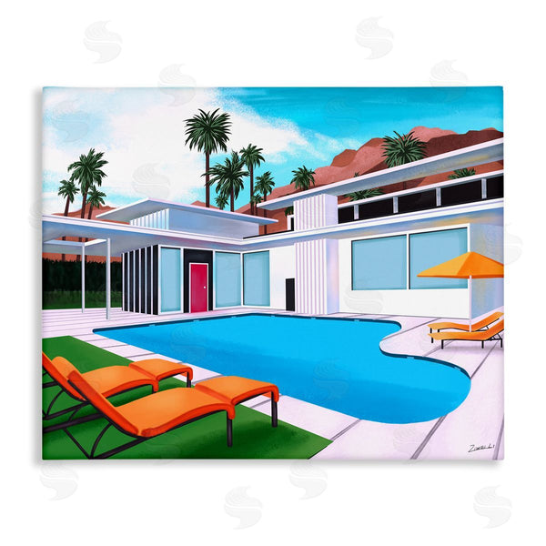 stupell industries Ziwei Li | Modern Home Poolside Desert Mountains