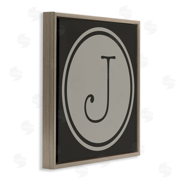 Stupell Industries Ziwei Li | Modern J Initial Round Elevator Key Shape Wall Art