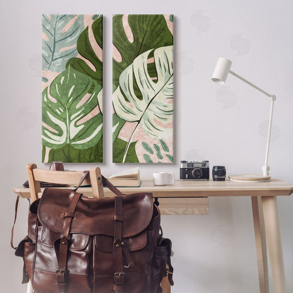 Stupell Industries Ziwei Li | Modern Layered Monstera Leaves Wall Art