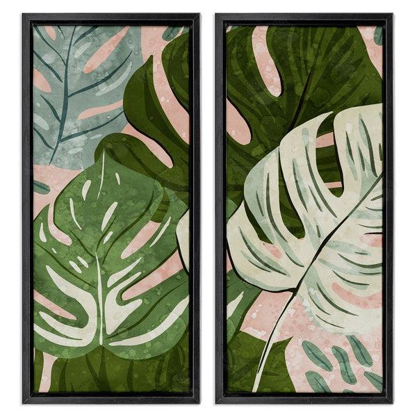 Stupell Industries Ziwei Li | Modern Layered Monstera Leaves Wall Art