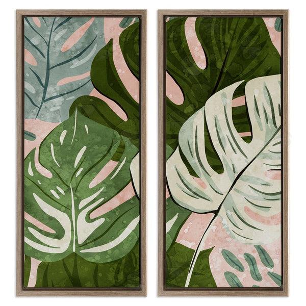 Stupell Industries Ziwei Li | Modern Layered Monstera Leaves Wall Art