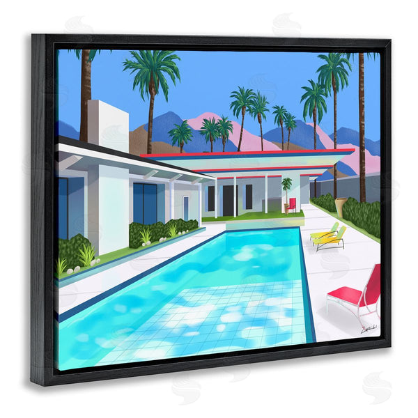 Stupell Industries Ziwei Li | Modern Pool Tropical Palm Trees