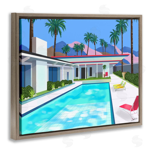 Stupell Industries Ziwei Li | Modern Pool Tropical Palm Trees