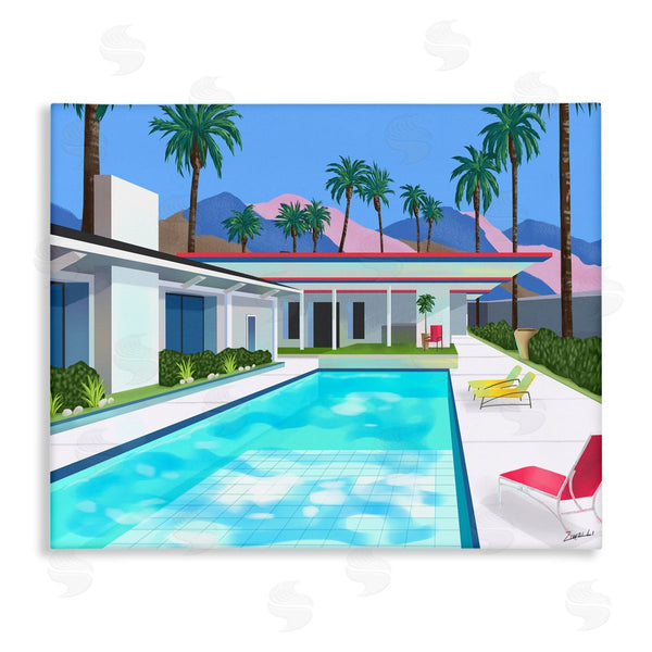 stupell industries Ziwei Li | Modern Pool Tropical Palm Trees