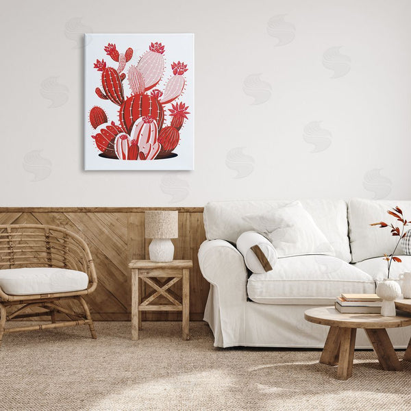 Stupell Industries Ziwei Li | Modern Red Cacti Wall Art