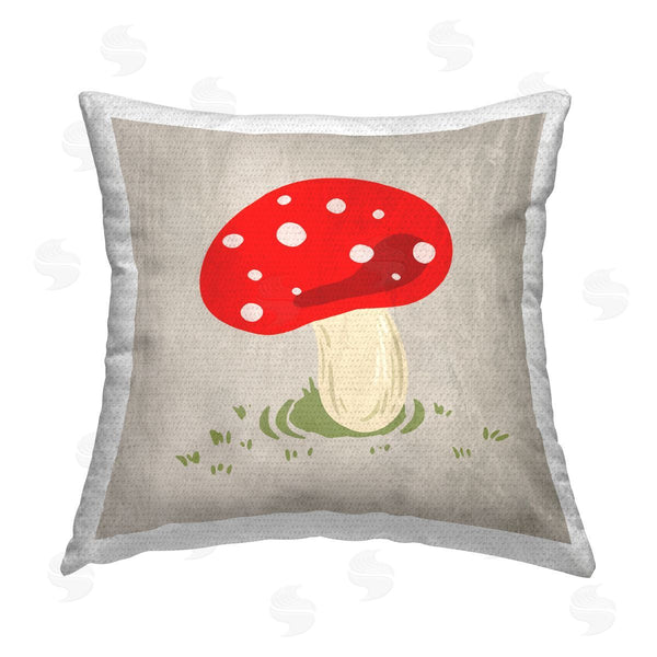 Stupell Industries Ziwei Li | Modern Red Mushroom Printed Throw Pillow