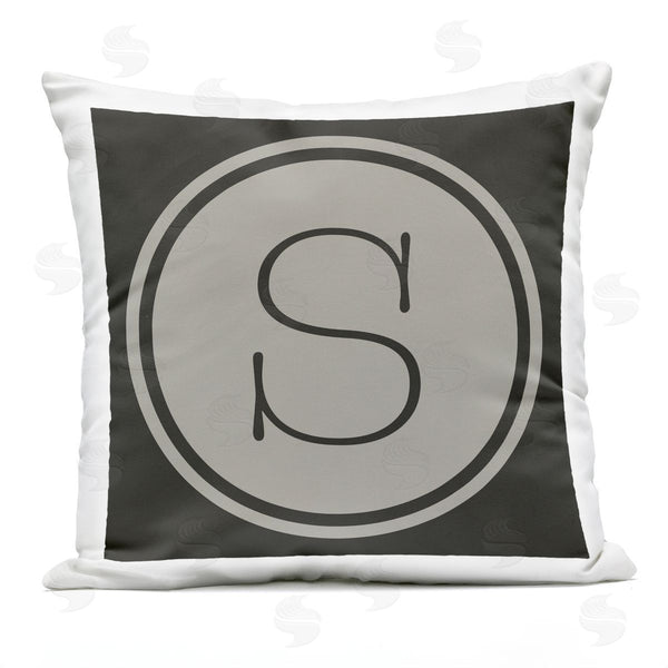 Stupell Industries Ziwei Li | Modern S Initial Typewriter Key Circle Style Printed Throw Pillow
