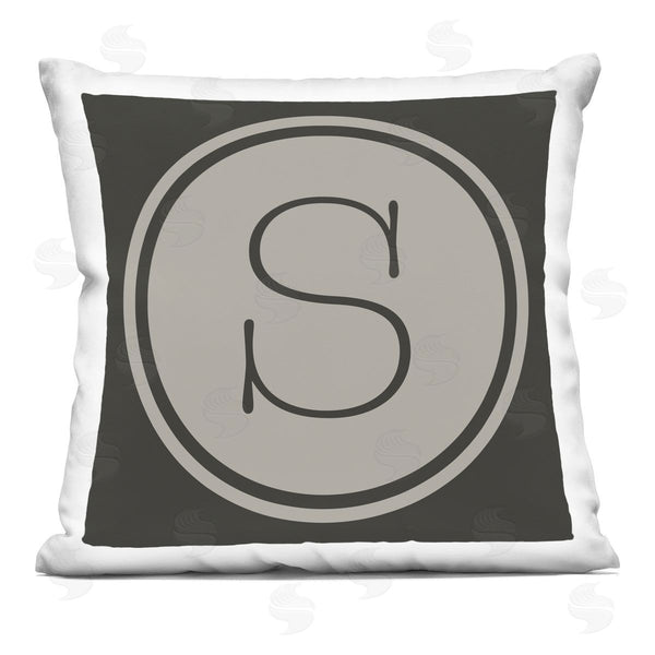 stupell industries Ziwei Li | Modern S Initial Typewriter Key Circle Style Printed Throw Pillow