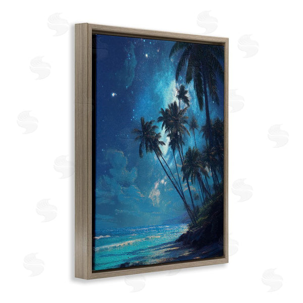 Stupell Industries Ziwei Li | Moonlit Beach Palm Trees Wall Art