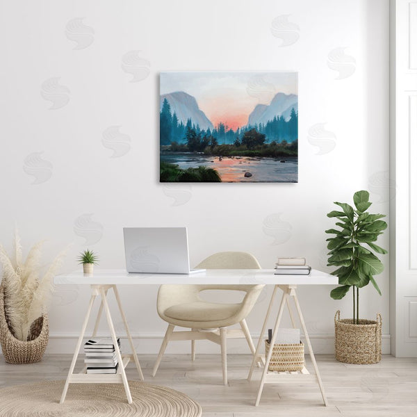 Stupell Industries Ziwei Li | Mountain Valley Tranquil Sunset Lake Reflection Wall Art
