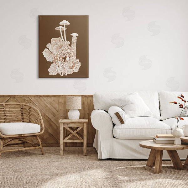 Stupell Industries Ziwei Li | Mushrooms Forest Flora Plants Arrangement Intricate Detail Wall Art