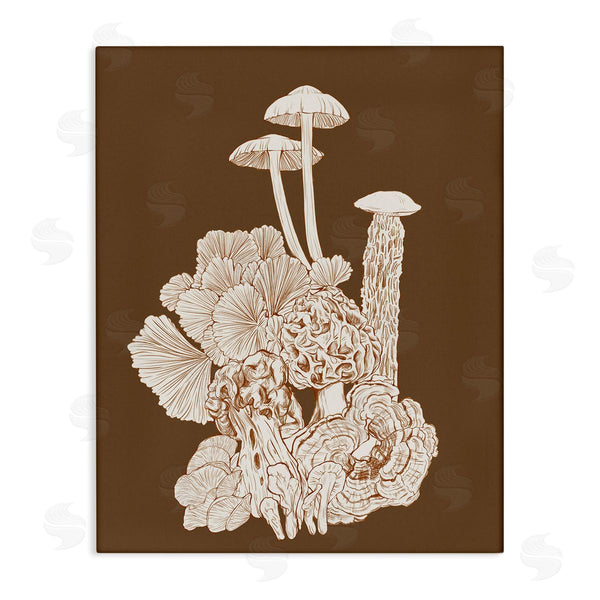 stupell industries Ziwei Li | Mushrooms Forest Flora Plants Arrangement Intricate Detail Wall Art