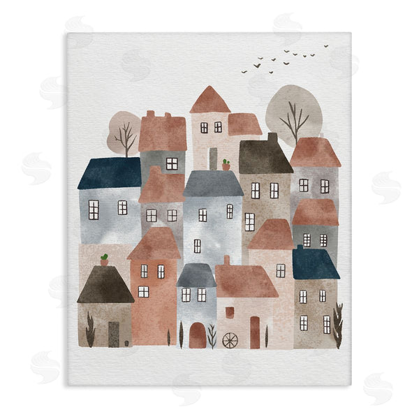 stupell industries Ziwei Li | Muted Neighborhood Cityscape Wall Art