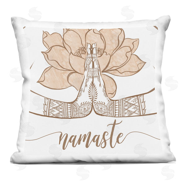 stupell industries Ziwei Li | Namaste Lotus Flower Henna Pattern Printed Throw Pillow