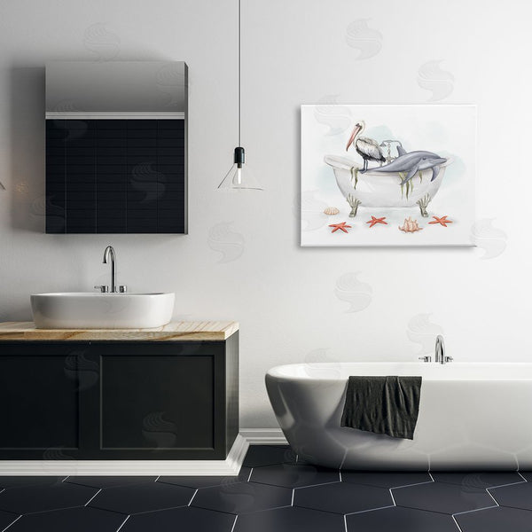 Stupell Industries Ziwei Li | Nautical Bathtub Animals Wall Art