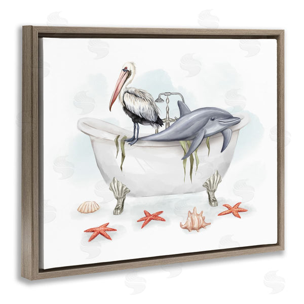 Stupell Industries Ziwei Li | Nautical Bathtub Animals Wall Art