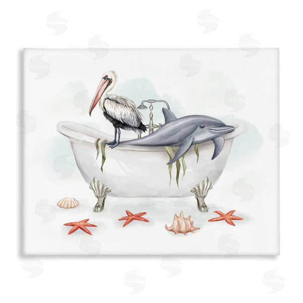 stupell industries Ziwei Li | Nautical Bathtub Animals Wall Art