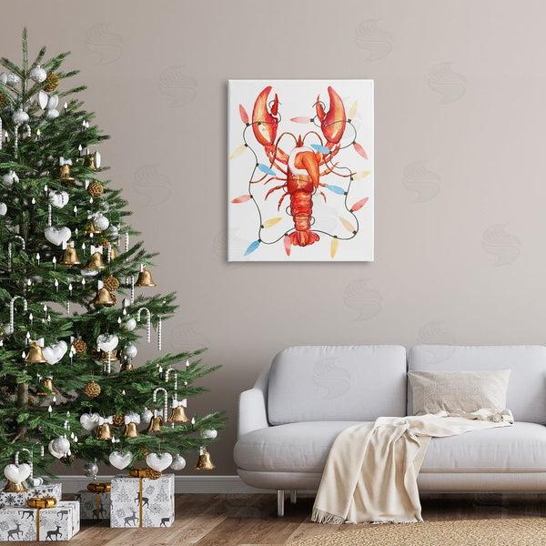 Stupell Industries Ziwei Li | Nautical Lobster Christmas Lights Wall Art