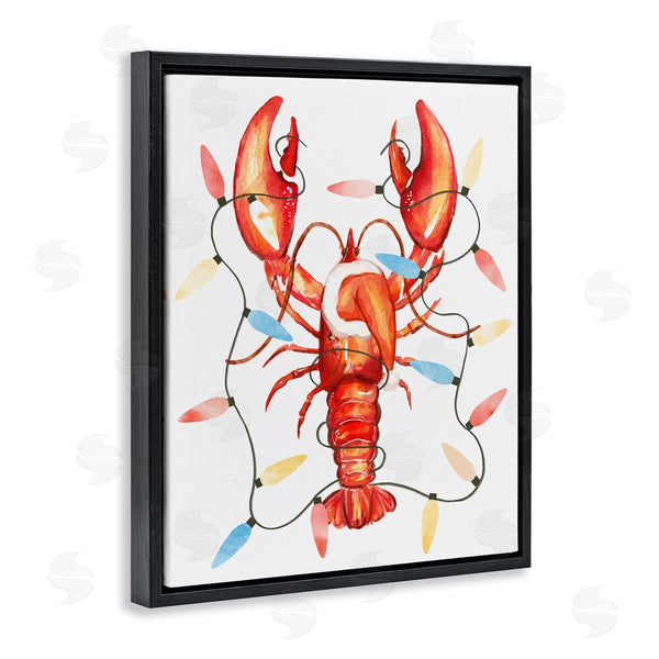 Stupell Industries Ziwei Li | Nautical Lobster Christmas Lights Wall Art