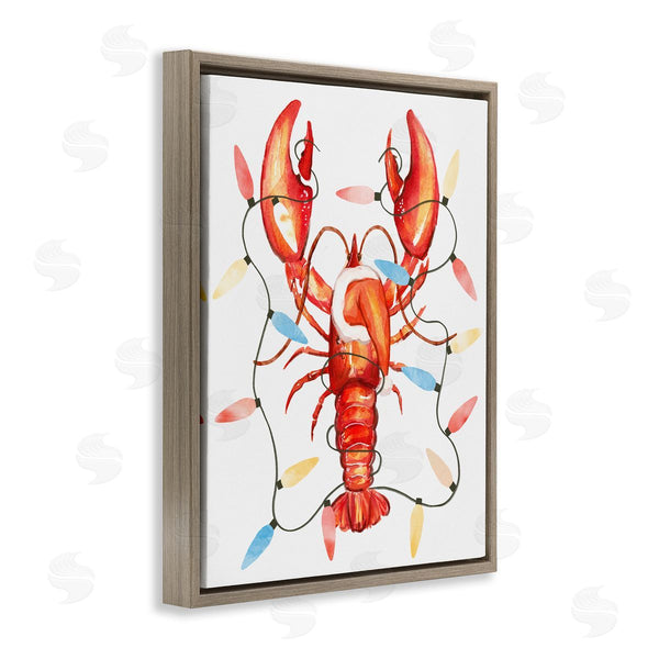 Stupell Industries Ziwei Li | Nautical Lobster Christmas Lights Wall Art