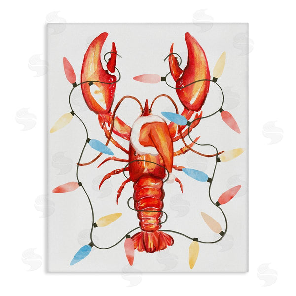 stupell industries Ziwei Li | Nautical Lobster Christmas Lights Wall Art