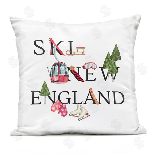 Stupell Industries Ziwei Li | New England Ski Slopes Winter Seasonal Sports Printed Throw Pillow