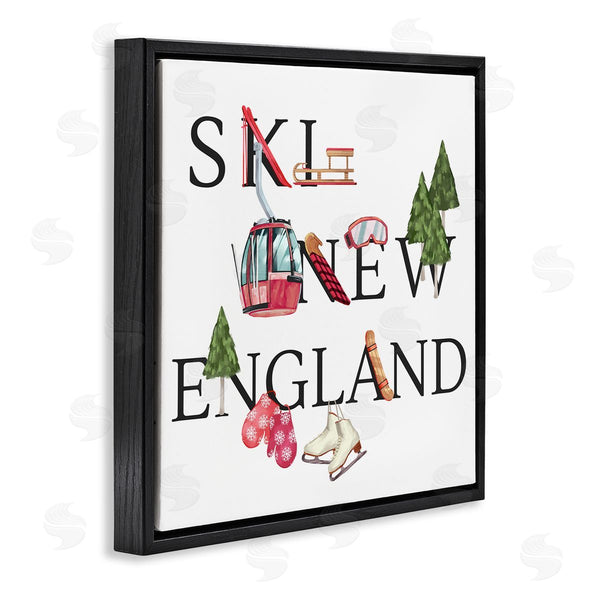 Stupell Industries Ziwei Li | New England Ski Winter Seasonal Mountain Sports Wall Art