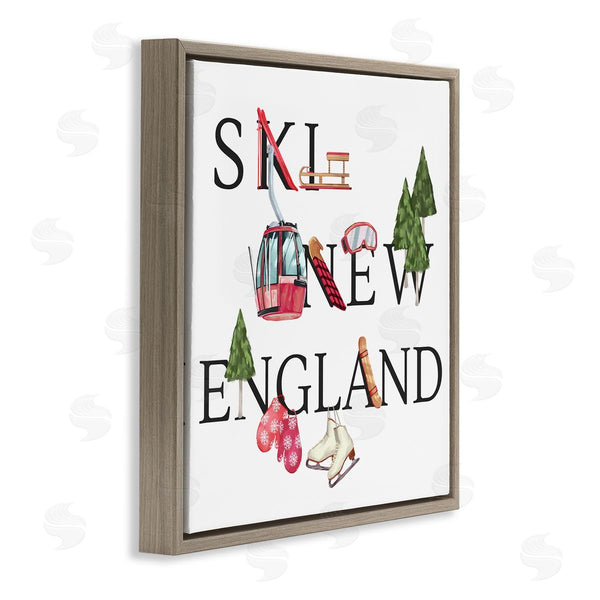 Stupell Industries Ziwei Li | New England Ski Winter Seasonal Mountain Sports Wall Art