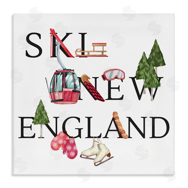 stupell industries Ziwei Li | New England Ski Winter Seasonal Mountain Sports Wall Art